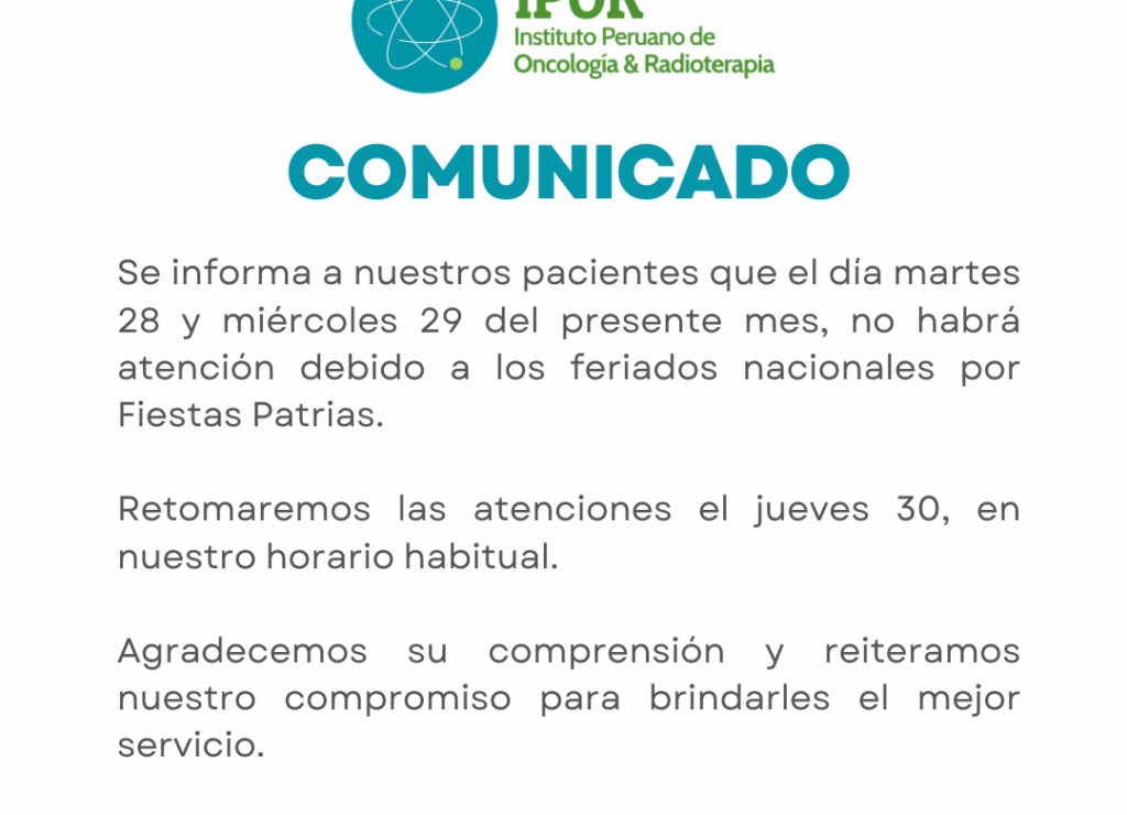comunicado IPOR fiestas patrias