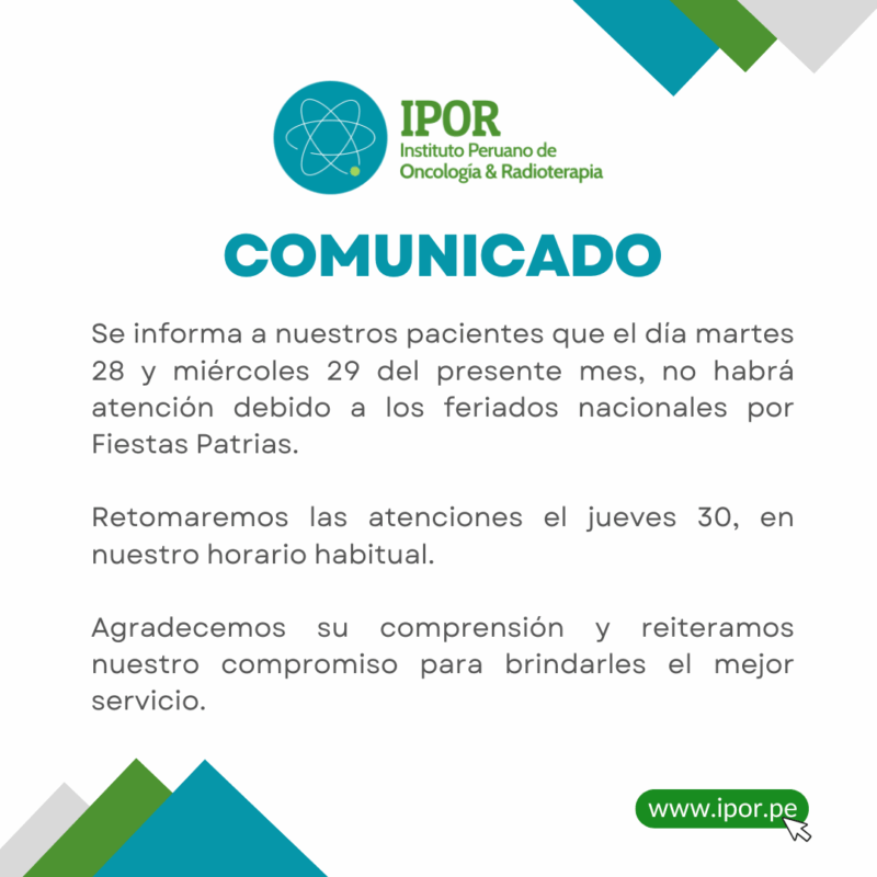 comunicado IPOR fiestas patrias
