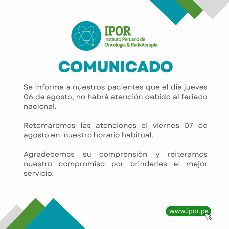 comunicado feriado jueves 06 de agosto