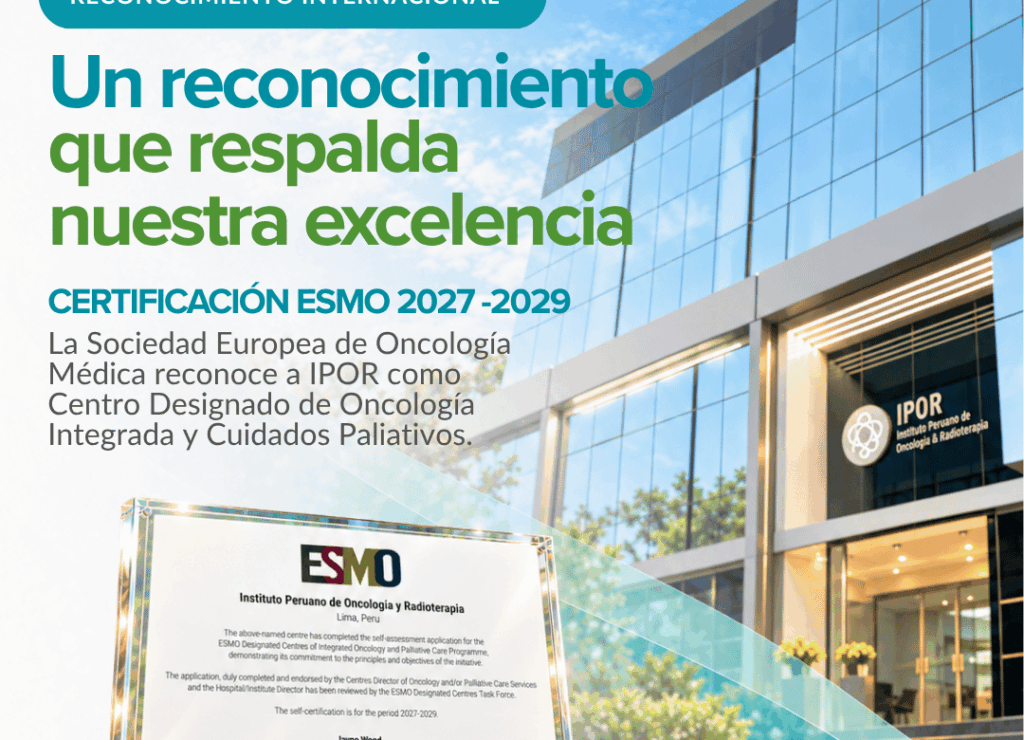 Reconocimiento internacional ESMO 2027–2029 de IPOR como Centro Designado de Oncología Integrada y Cuidados Paliativos
